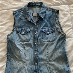 Faded jean vest